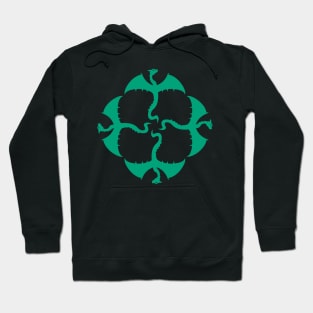 Emerald Green Vector Flying Irish / Gaelic / Celtic Dragons Design Hoodie